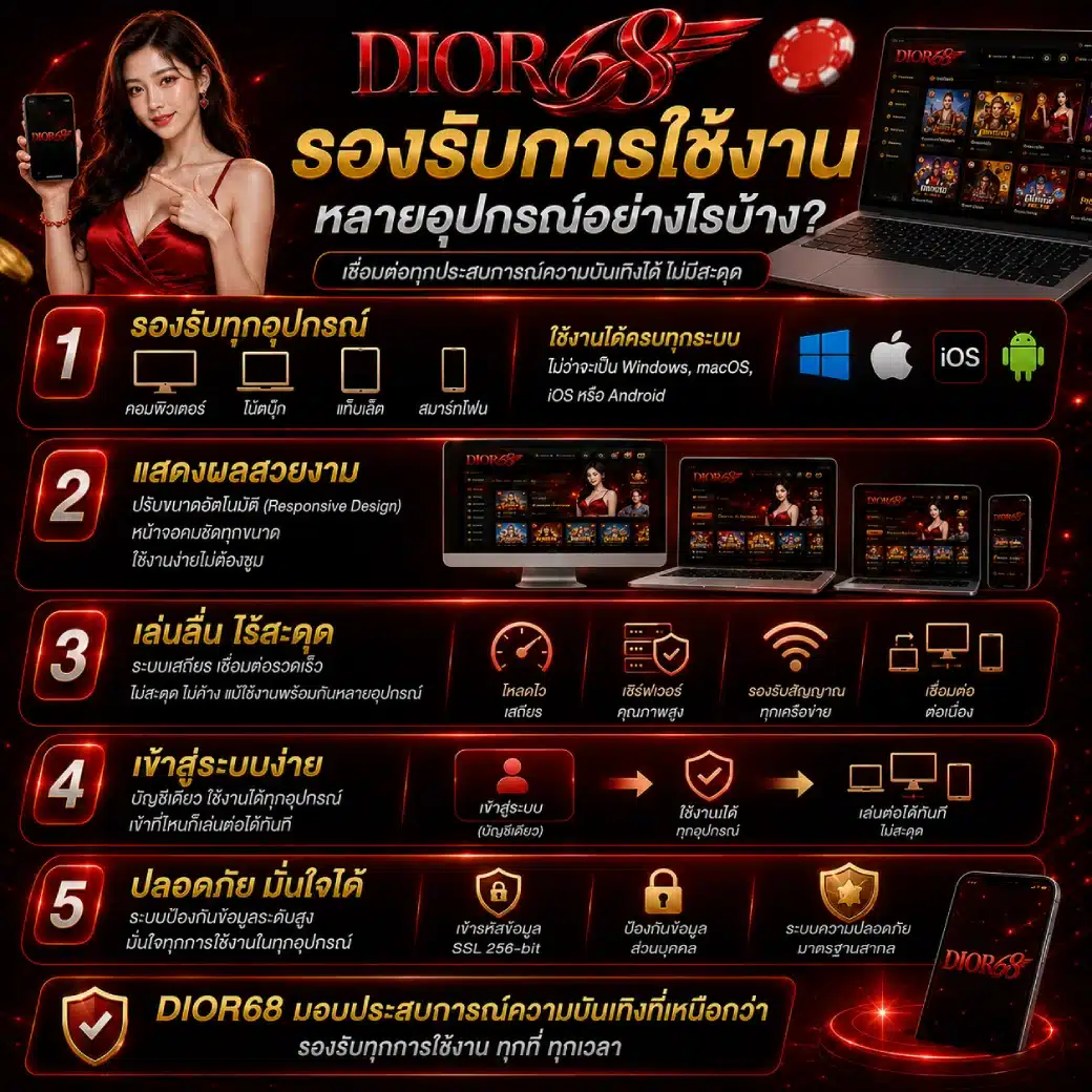 DIOR68 รองรับการใช้งานหลายอุปกรณ์อย่างไรบ้าง