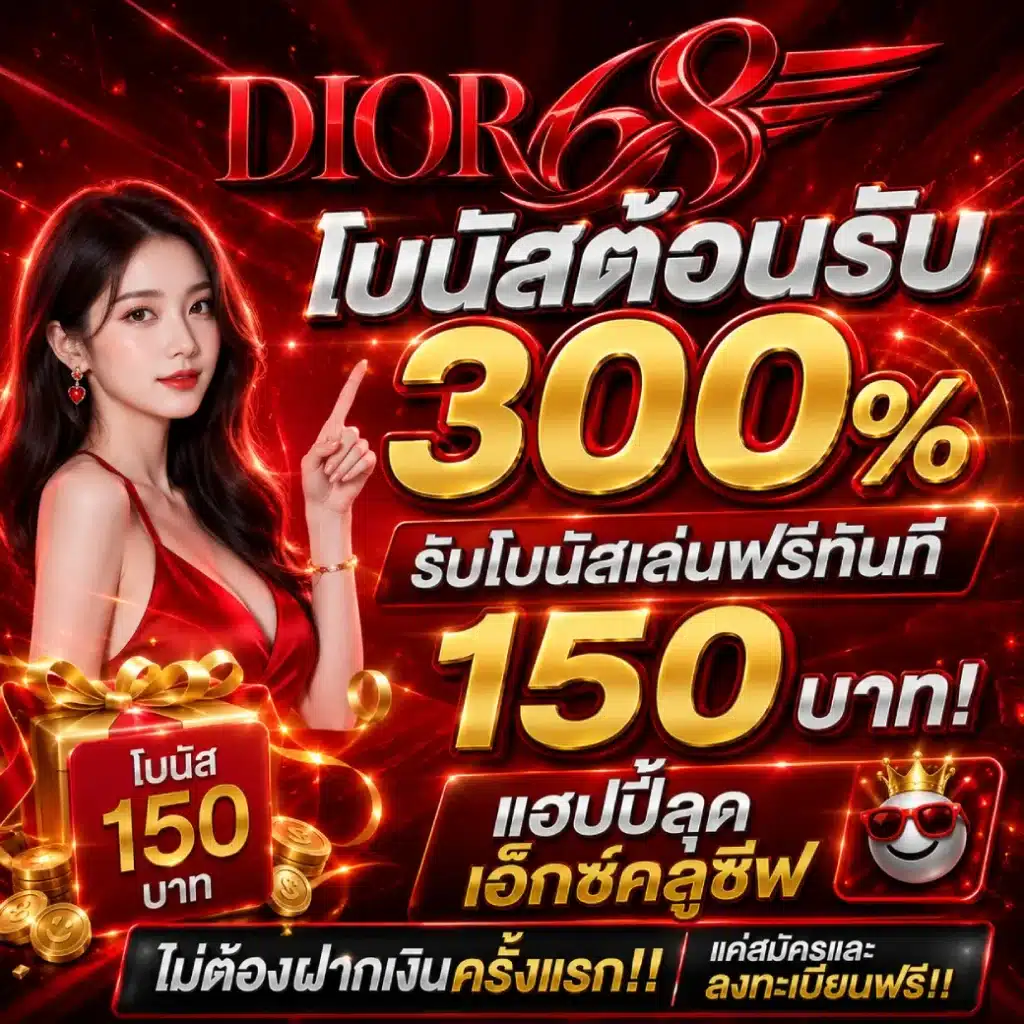 DIOR68 โบนัสต้อนรับ 300%